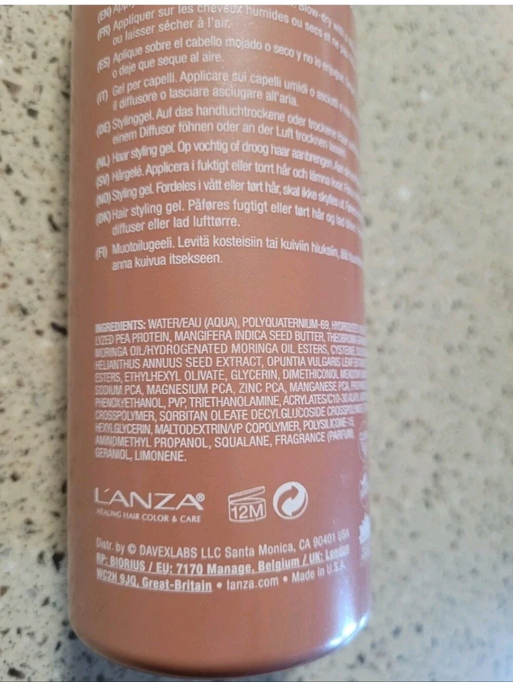 1 Lanza Healing Curls Curl Flex Memory Gel 25.4 oz Vegan Butter Complex